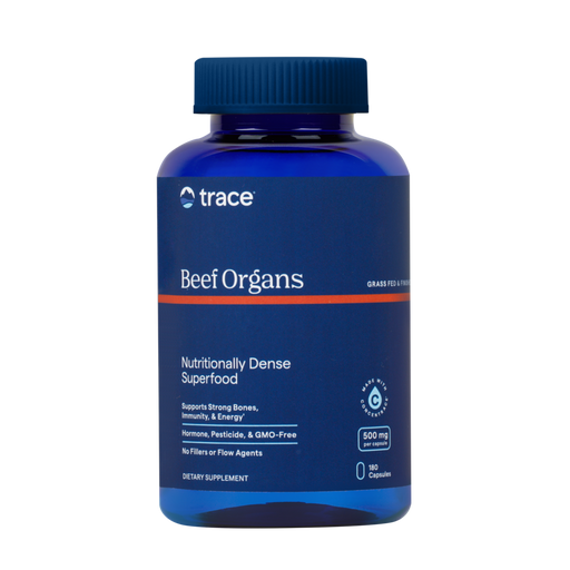 Trace Minerals Research Beef Organs, 180 capsules, front of bottle