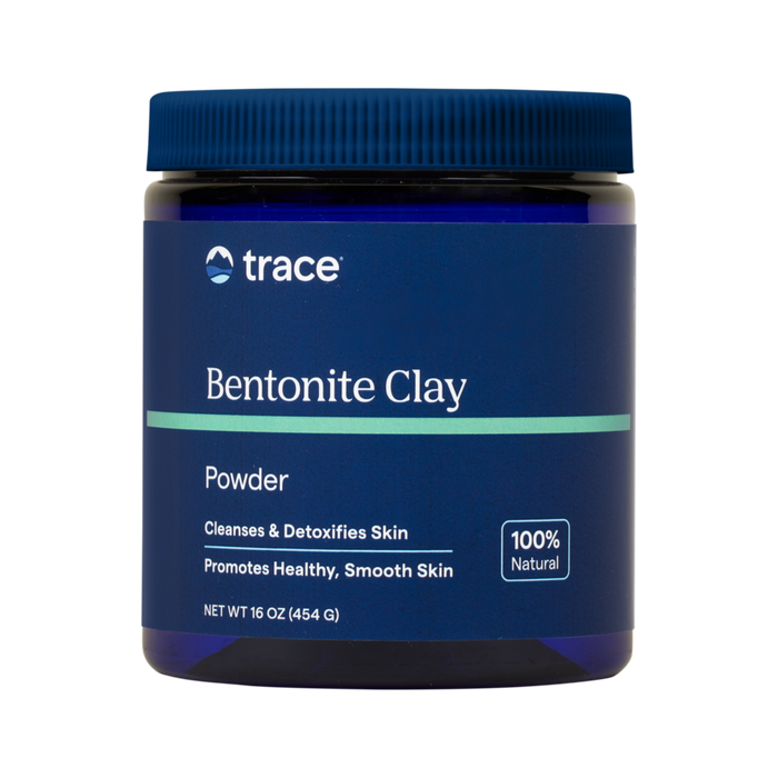 Trace Minerals Research Bentonite Clay Powder, 16 oz, front of container