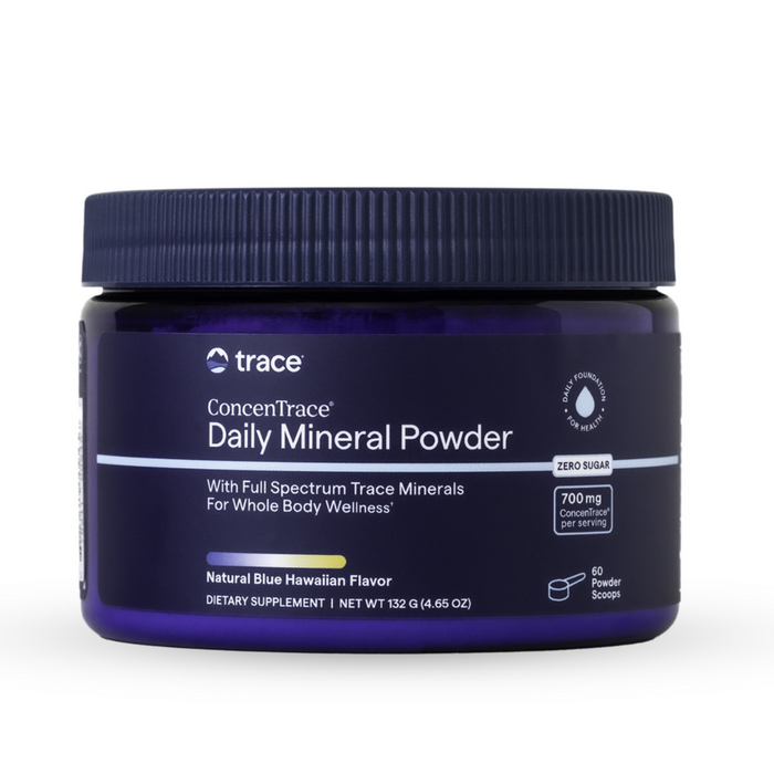 Trace Minerals Research ConcenTrace Daily Mineral Powder Blue Hawaiian, front of container