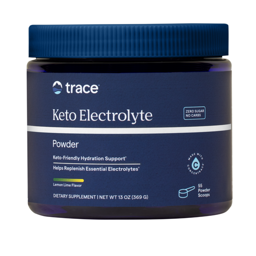 Trace Minerals Research Keto Electrolyte Powder Lemon Lime, 13 oz, front of container