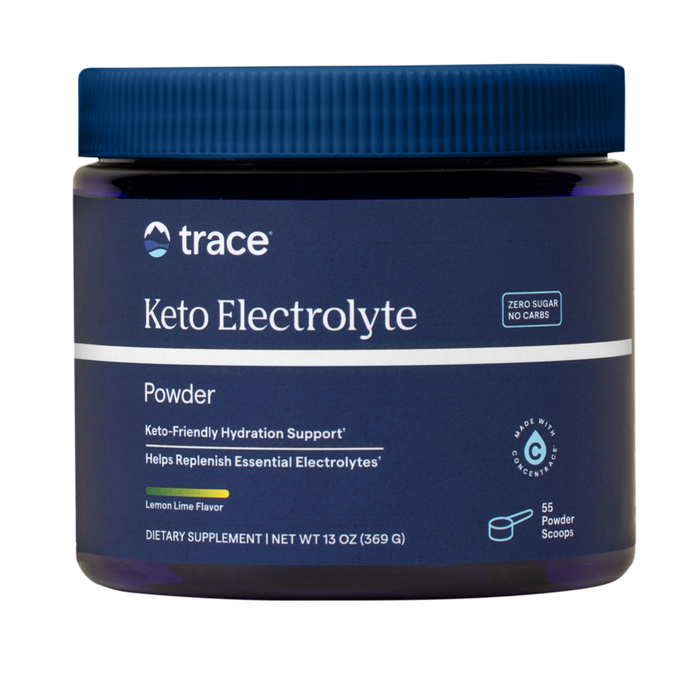 Trace Minerals Research Keto Electrolyte Powder Lemon Lime, 13 oz, front of container