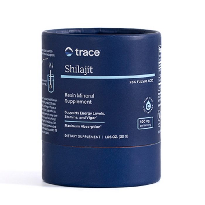 Trace Minerals Research Shilajit Resin, 1.06 oz, front of jar