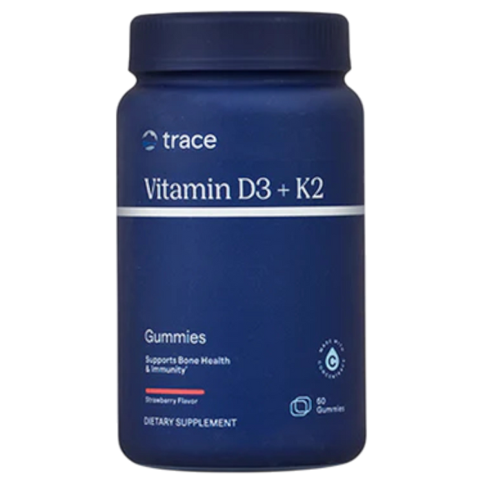 Trace Minerals Research Vitamin D3 + K2, 60 gummies, front of bottle