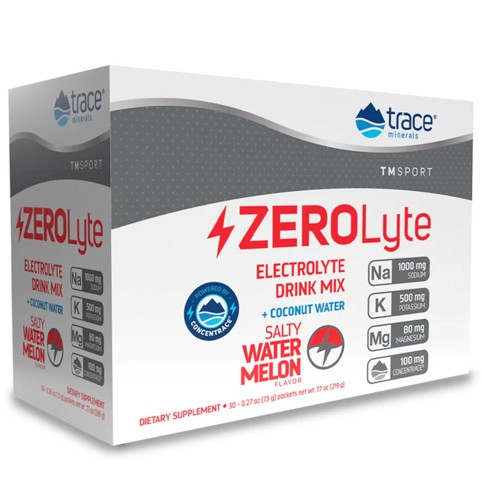 Trace Minerals Research ZEROLyte Salty Watermelon, 30 packets, front of box