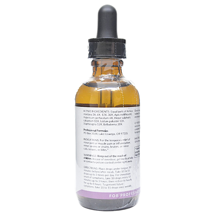Bottle with active ingredients label on a white background