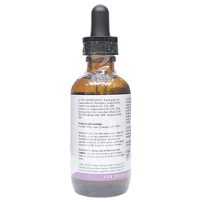 Bottle with active ingredients label on a white background