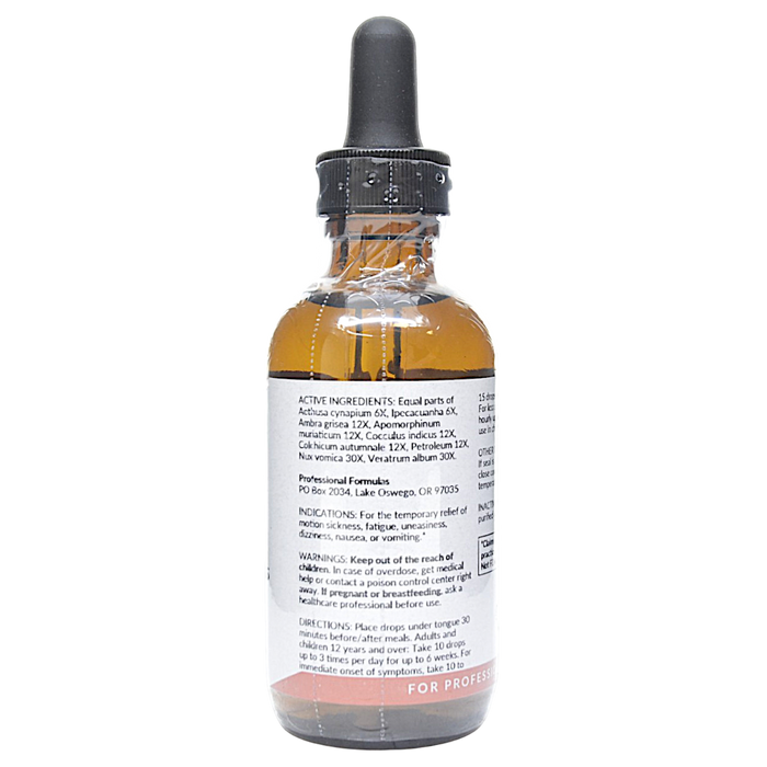 Bottle with active ingredients label on a white background
