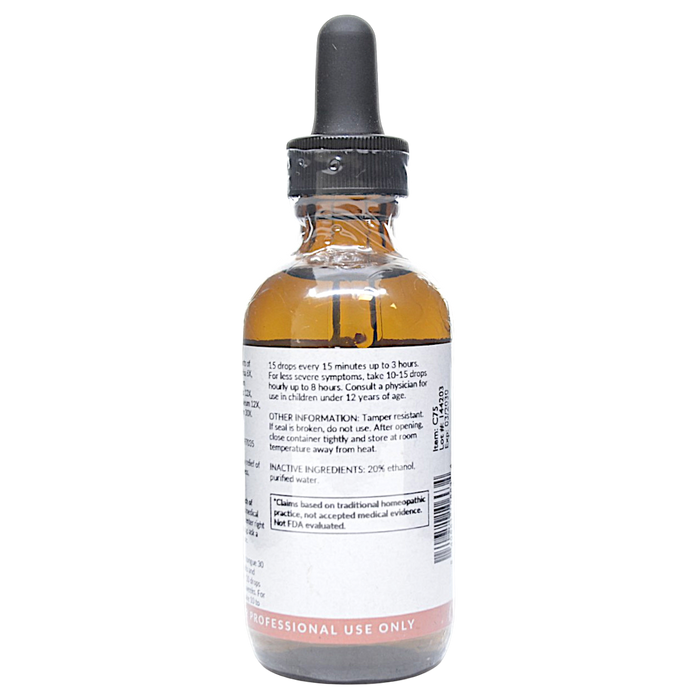 Bottle with inactive ingredients label on a white background