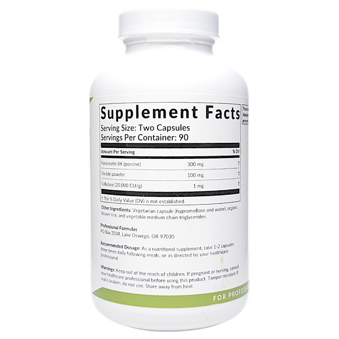 Bottle with supplement facts label on a white background