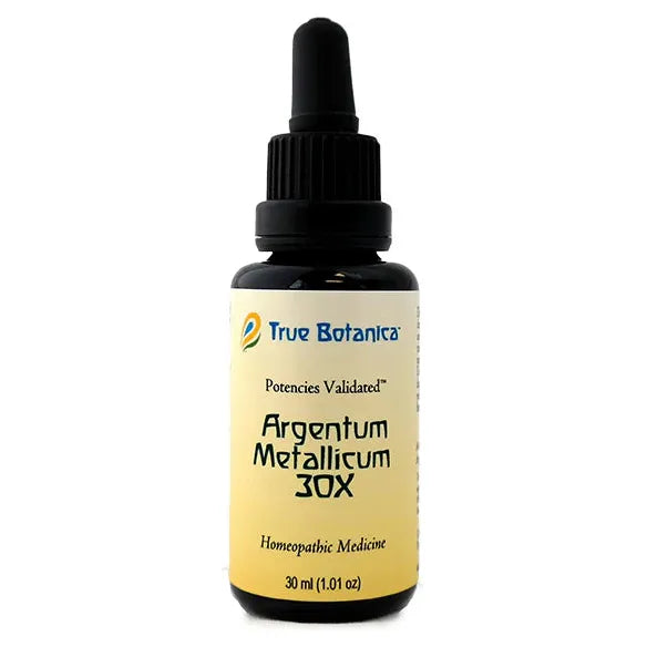 True Botanica Argentum Metallicum 30X, 30 mL, front of dropper bottle
