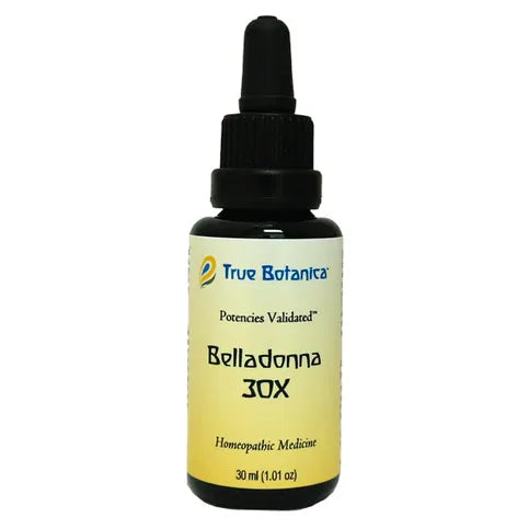 True Botanica Belladonna 30X, 30 mL, front of dropper bottle
