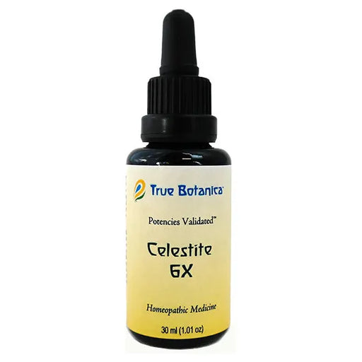 True Botanica Celestite 6X, 30 mL, front of dropper bottle