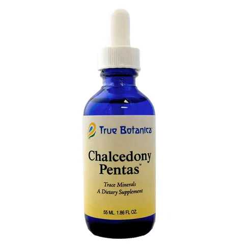 True Botanica Chalcedony Pentas TMS, 1.86 fl oz, front of dropper bottle