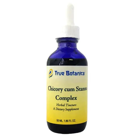 True Botanica Chicory cum Stanno Complex Herbal Tincture, 1.86 fl oz, front of dropper bottle