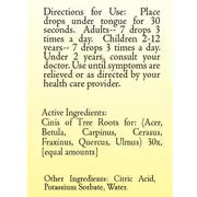 True Botanica Cinis Radix Comp 30X 30 mL label information panel