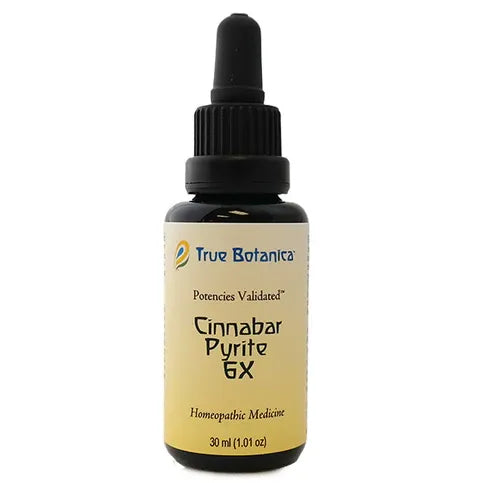 True Botanica Cinnabar-Pyrite 6X, 30 mL, front of dropper bottle
