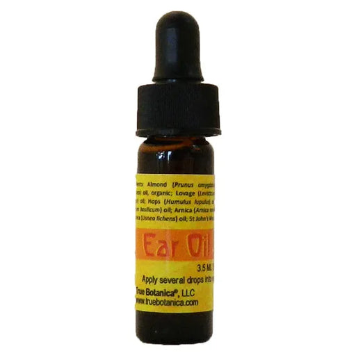 True Botanica Ear Oil, 0.12 fl oz, front of dropper bottle