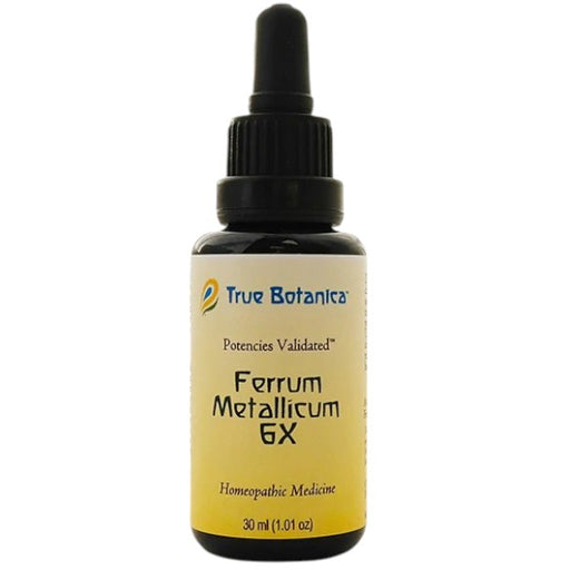 True Botanica Ferrum Metallicum 6X, 30 mL, front of dropper bottle