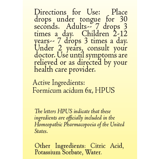 Formicum Acidum 6X 30 ml by True Botanica, product label
