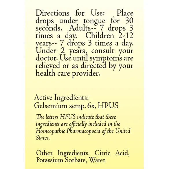 Gelsemium 6X 30 ml by True Botanica, product label