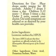 True Botanica Leonurus Cardiaca 6X 30 mL label information panel