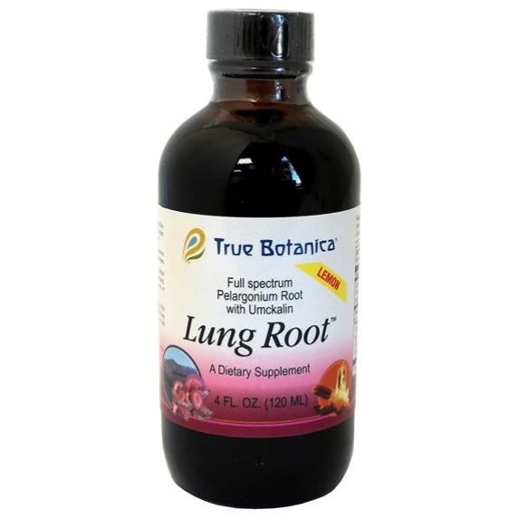 True Botanica Lung Root Lemon, 4 fl oz, front of bottle