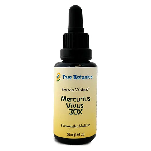 True Botanica Mercurius Vivus 30X, 30 mL, front of dropper bottle