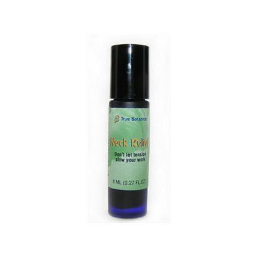 True Botanica Neck Relief, 0.27 fl oz, front of roll-on bottle