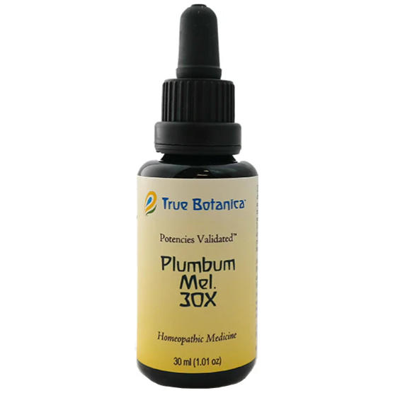 True Botanica Plumbum Mel. 30X, 30 mL, front of dropper bottle