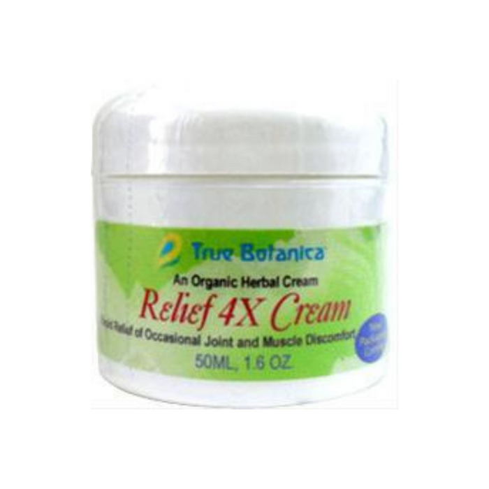 True Botanica Relief 4X Cream, 1.6 oz, front of jar