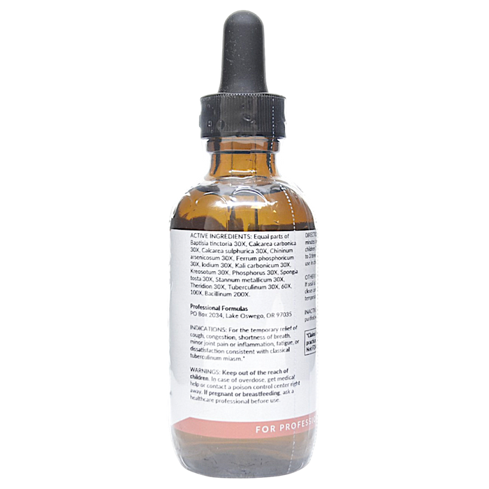 Bottle with active ingredients label on a white background