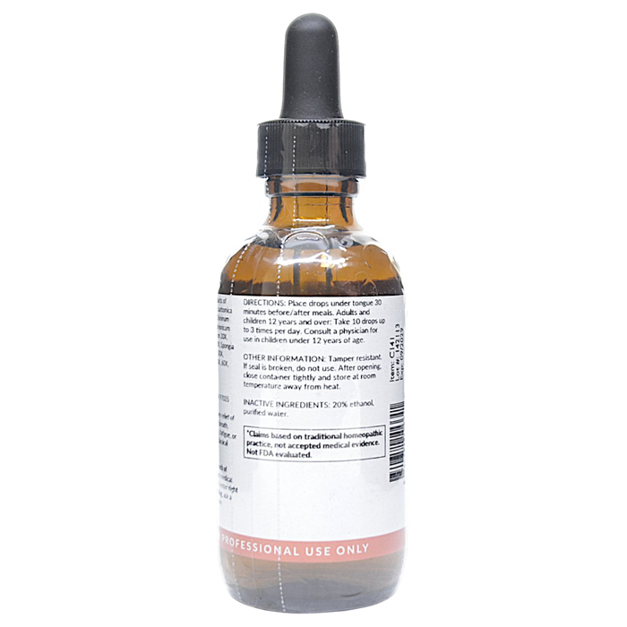 Bottle with inactive ingredients label on a white background