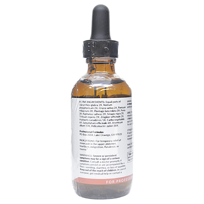 Bottle with active ingredients label on a white background
