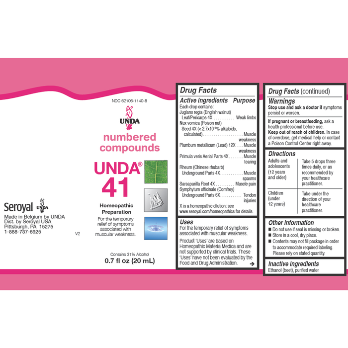Unda Unda #41 2/3 fl oz full label