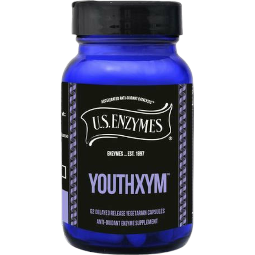 U.S. Enzymes Youthxym Delayed Release, 62 capsules, front of bottle