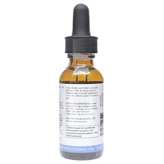 Bottle with inactive ingredients label on a white background