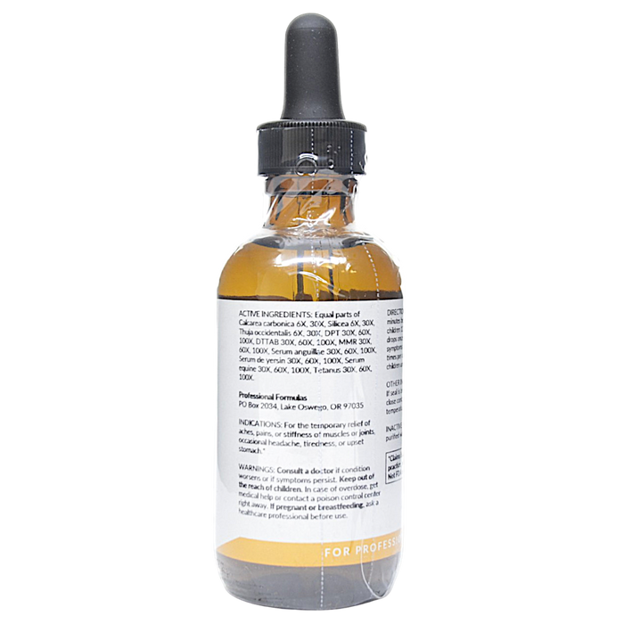 Bottle with active ingredients label on a white background