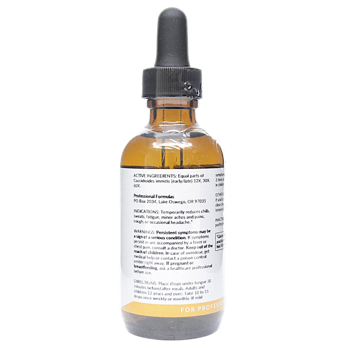 Bottle with active ingredients label on a white background