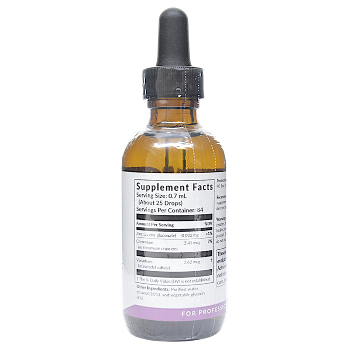 Bottle with active ingredients label on a white background