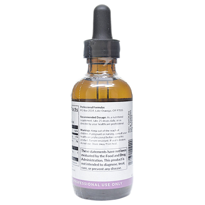 Bottle with inactive ingredients label on a white background