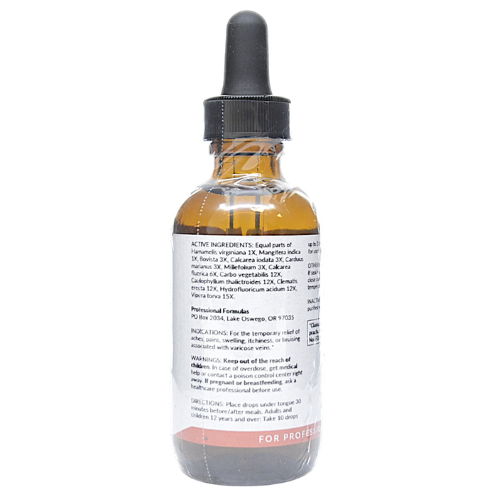 Bottle with active ingredients label on a white background