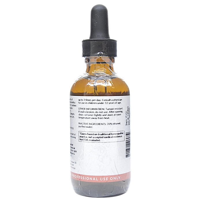 Bottle with inactive ingredients label on a white background