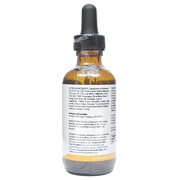 Bottle with active ingredients label on a white background
