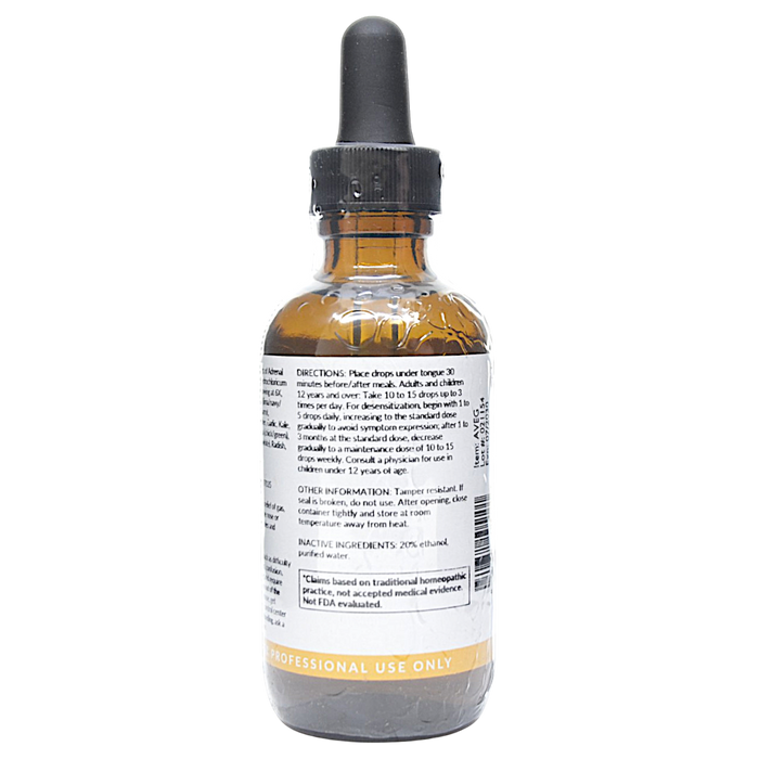 Bottle with inactive ingredients label on a white background