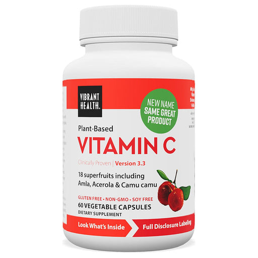 Vibrant Health Vitamin C, 60 vegetable capsules, front of bottle