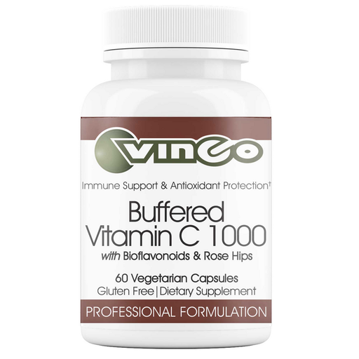 Vinco Buffered Vitamin C 1000, 60 capsules, front of bottle