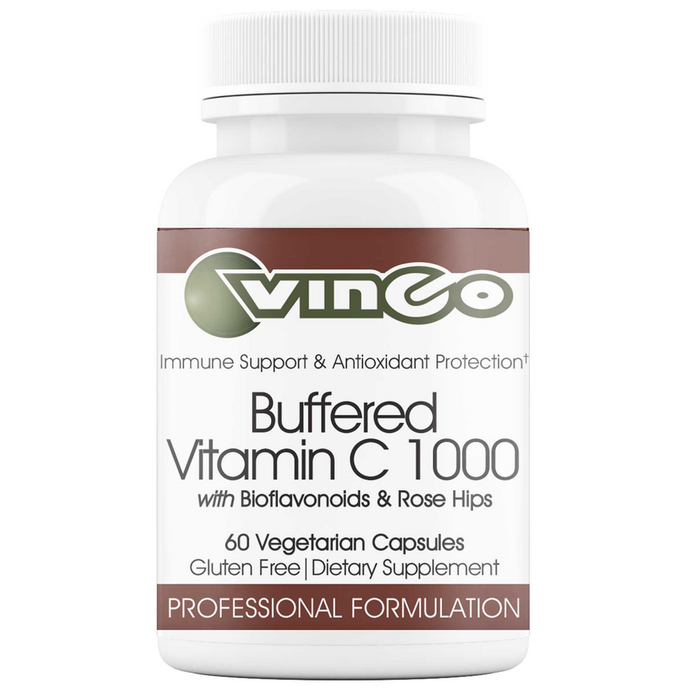 Vinco Buffered Vitamin C 1000, 60 capsules, front of bottle