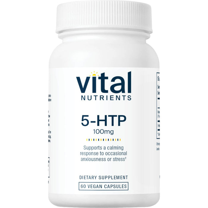 Vital Nutrients 5-HTP 100 mg, 60 veg capsules, front of bottle