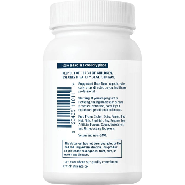 Vital Nutrients 5-HTP 100 mg 60 veg capsules suggested use label