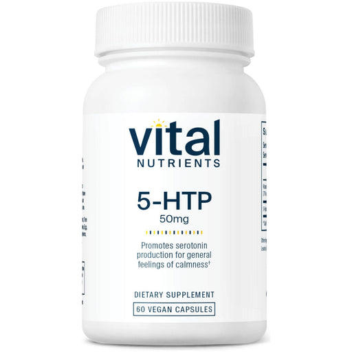Vital Nutrients 5-HTP 50 mg, 60 veg capsules, front of bottle